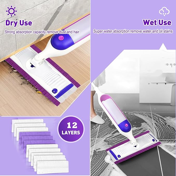 Power Mop Pads Compatible with Swiffer Power Mop Refills, Disposable Multi-Surface Power Mop Refills for Swiffer Wet Pads Refill, Cleaning Supplies for Swiffer Power Mop Pads, Unscented,25 Pack