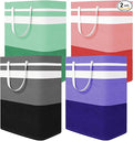 Foldable Laundry Basket，Large Laundry Baskets with Handles,Waterproof Laundry Hamper,Collapsible Laundry Hampers for Clothes Organizer 80L (Black&Red&Green&Purple)
