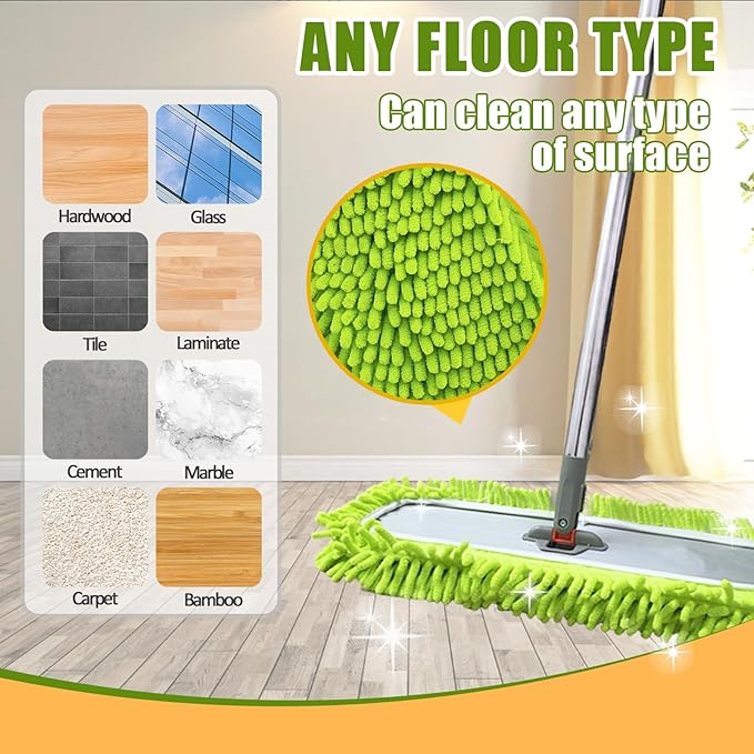 4PCS XL Dust Mop Pads Compatible with Swiffer XL Sweeper,X-Large Reusable Dry Sweeping Cloths for Swiffer,XL Wet Pads Refills & XL Washable Wet Mopping Cloths for Hardwood Floor/Tile/Marble Cleaning