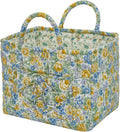 Boho Fabric Storage Basket, Large Capacity Laundry Basket, 12.2'' x 10.23'' x 10.23'' Collapsible Laundry Hamper with Easy Carry Handles (D Multi-Color 7, L)