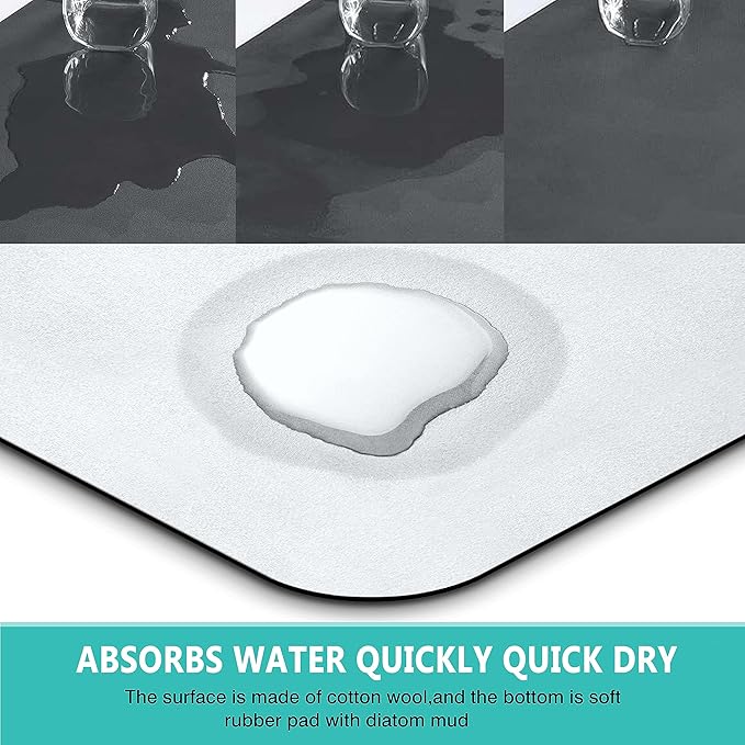 Kitchen Sink Splash Guard Faucet Mat -2 PC Super Absorbent Fast Drying Mat Sink Gadgets-Splash Guard Behind Faucet Drip Catcher for Kitchen(15" X 5.5" )