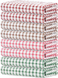 Nialnant 8 Pack Kitchen Towels, Dish Towels for Kitchen, 100% Cotton Dish Cloths for Washing Dishes, Quick Drying Reusable Cleaning Rag - 25 x 16 in