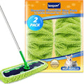 KEEPOW Reusable XL Wet Pads Refills for Swiffer XL Mop Sweeper, X-Large Dry-Sweeping / Wet-Mopping Microfiber Cloths for Surface/Hardwood Floor Cleaning, 2 Pack