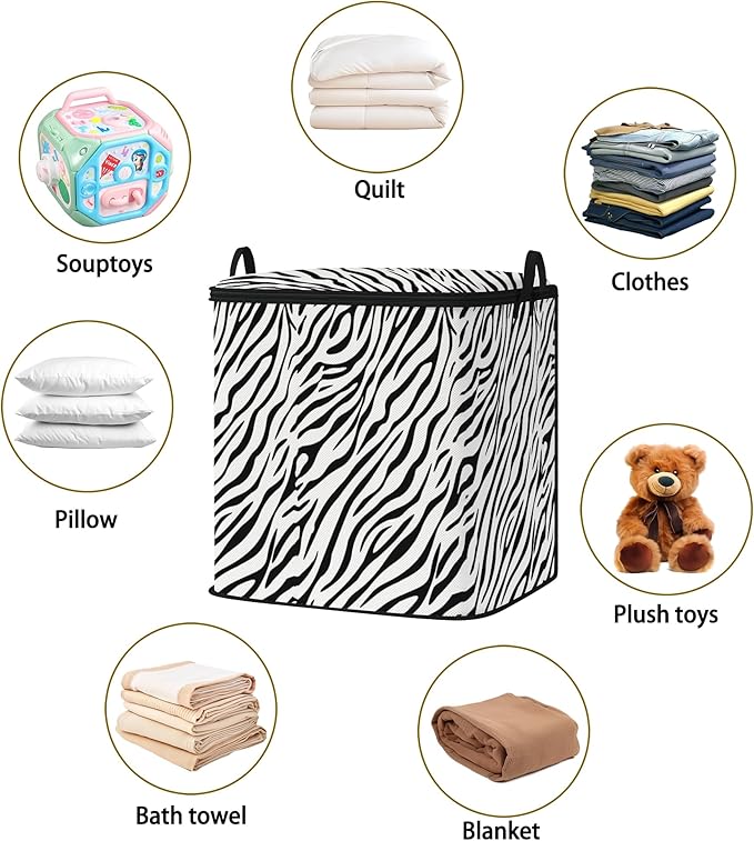 Large Comforter Storage Bag with Zipper,Closet Organizer for Clothes,Blankets,Quilts,Pillows,Fabric Storage Bags with Portable Handles 95L(2-Pack)