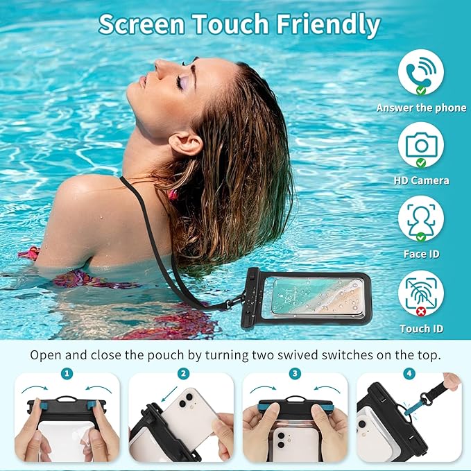 Hanging Shower Caddy, Mesh Shower Caddy Portable with Waterproof Phone Pouch for College Dorm Room Essentials, Large Capacity Shower Bag Basket with 7Pockets for Bathroom, Gym, Camping, Swiming, Beach