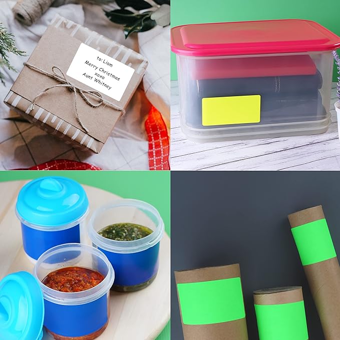 Royal Green 4" x 2" Blank Stickers to Write On Name Tags Color-Coding Labels for Moving, and Storage Boxes - 108 Sheets, 324 Labels (Neon Pink)