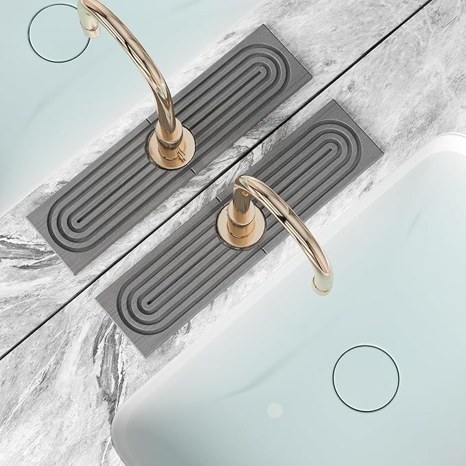 Faucet Mat for Kitchen Sink,Diatomite Fast Drying Stone Sink Tray,Faucet Splash Guard for Bathroom Counter [15.8"x4"],Super Absorbent, Prevents Moisture Buildup
