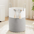 Laundry Basket,Woven Cotton Rope Laundry Hamper,80L for Decorative Storage of Dirty Clothes,Toys and Blankets in Bathroom,Baby Room and Living Room