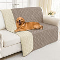 Smiry Reversible Waterproof Couch Covers for Sofa, Washable Dogs Pet Couch Covers for 3 Cushion Sofa Pet Friendly, Water Resistant Furniture Protector Slipcover, Geometric (52"x82", Taupe/Beige)