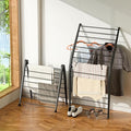 Whitmor Spacemaker Folding Drying Rack, Indoor Clothes Organizer with Patent-Pending Design, Space Saving, 6" L x 26" W x 51.5" H, Black