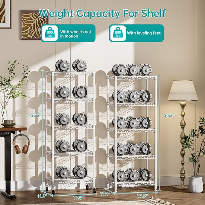 SINGAYE 6 Small Shelf Storage Wire Shelves Closet Bathroom Organizers Metal Pantry Kitchen Garage Shelving Unit Laundry Room Organization Home Narrow Rack Net Basket with Wheels White
