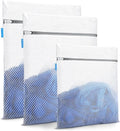 VASSON Premium Mesh Laundry Bags for Delicates with Auto-Lock Zipper - Durable Washing Bag Set for Blouse, Hosiery, Underwear, and Shoes (3-Piece Set (Large/Bedding))