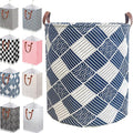 80L Waterproof Laundry Hamper in Family Leather Handle Laundry Basket in Dormitory Collapsible Laundry Bag in Nursery (91-Satisfied laundry hampers)