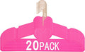 Velvet Hangers 20 Pack, 360° Swivel Rose Gold Hooks, 16" Non Slip Felt Hanger, Space Saving Clothes Hanger, Durable & Cute Flocked Heart Hanger for Adult (Hot Pink)
