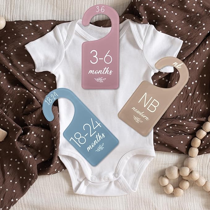 Whaline Acrylic Baby Closet Dividers Boho Hanging Acrylic Infant Clothes Hanger separators Baby Closet Organizers Thicken Baby Wardrobe Organizers for Home Nursery Supplies, 6.7 x 3 Inch, 8Pcs
