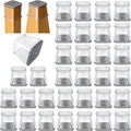 32 Pcs Square Chair Leg Protectors for Hardwood Floors,Felt Furniture Floor Protectors with Silicone Caps, Extra Large Size (Fits Chair Legs with Side Length: 1-5/8" to 2")