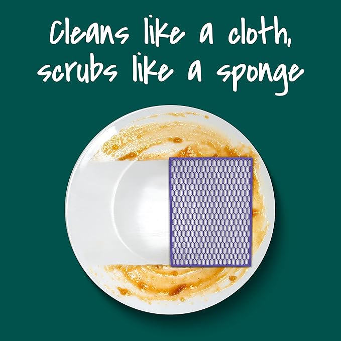 Scotch-Brite® Stay Clean Scrubbing Dish Cloths, Reusable and Long-Lasting Mesh Dish Rags That Dry Fast to Resist Odors, Scratch-Free Scrubber Wipes That are Safe on All Surfaces, 2 Dish Towels