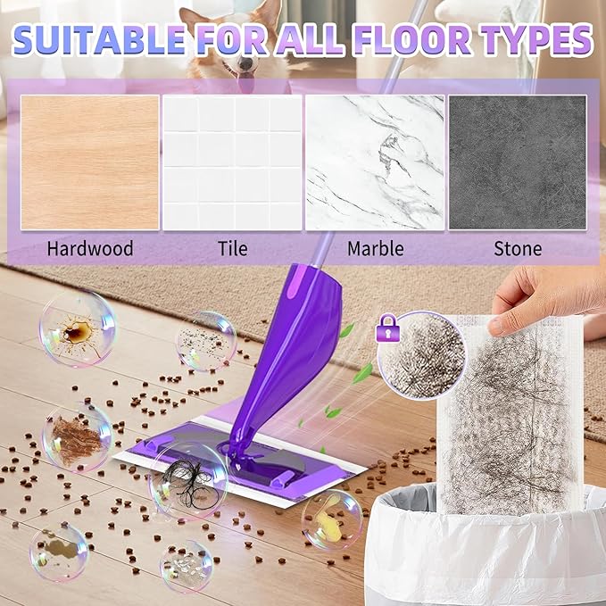60 Count Mopping Pad for Wet Jet Mop Disposable Wetjet Pads Refills Replacement for Wet Pads Refill Compatible with Wet Jet Pads Thickness & Absorbent for Household Multi-Surface