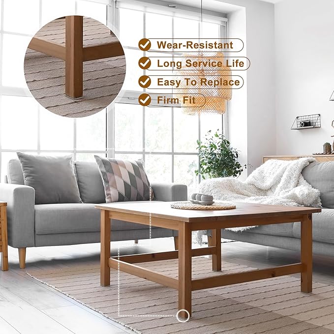 uxcell Felt Furniture Pads, 8Pcs 1.77" x 1.77" Adhesive Backed Felt Non-Slip Anti-Scratch Chair Leg Protectors for Protecting Hardwood Floor, Black