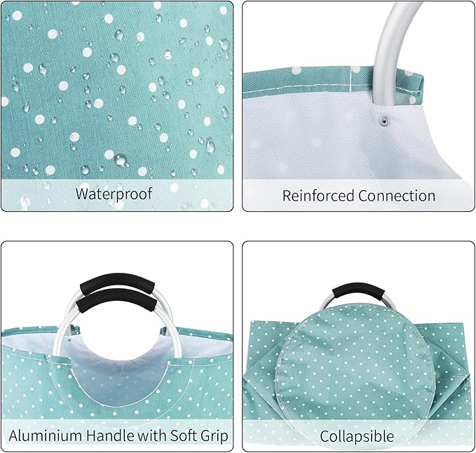 Dalykate Extra Large Laundry Basket 115L Collapsible Oxford Fabric Laundry Hamper Foldable Clothes Laundry Bag with Handles Waterproof Washing Portable Dirty Clothes Basket for College Dorm, Family