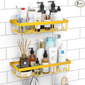 Moforoco Shower Caddy Shelf Organizer Rack, Self Adhesive Black Bathroom Shelves Basket, Home Farmhouse Wall Inside Organization and Storage Decor Rv Accessories, First Camper Apartment Essentials