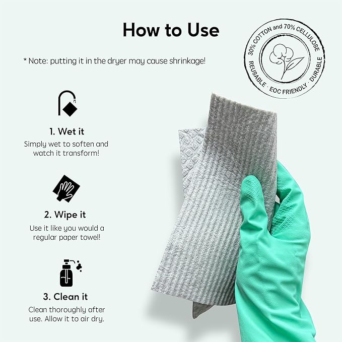 Swedish Dishcloths for Kitchen, 5 Pack Swedish Dish Cloths, Ultra Absorbent Reusable Paper Towels, Cellulose Sponge Cloths, Quick Drying, No Odor, Dishwasher Safe Grey