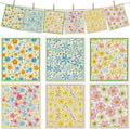 6 Packs Swedish Paper Cloths for Kitchen, Reusable Paper Towels Washable Dish Rags, Highly Absorbent Kitchen Towels Quick Drying Swedish Sponge Cleaning Dish Cloths(Orange Pink Blue Floral)