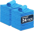 Microfiber Cleaning Cloth, 24 Pack Reusable Microfiber Towels for Cars Lint Free Cleaning Shop Towel Rags for Home Kitchen Automotive Bar Mechanic Restaurant Garage, 11"x 12", Blue