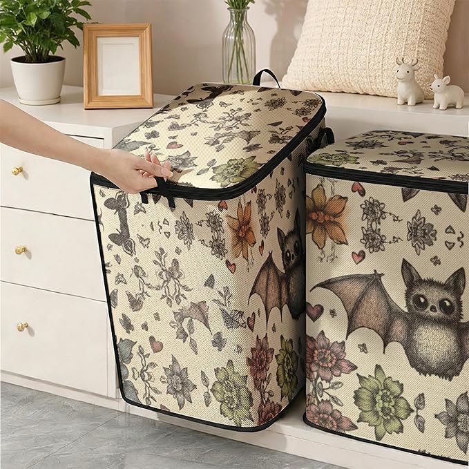 2pcs closet organizers and storage under bed,clothing blanket sweater sheet bedding comforter duvet quilt pillow toy storage bags with lids,dorm room essentials for containers 95L