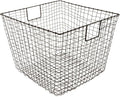 G.E.T. WB-302-MG Heavy Duty Iron Wire Utility Storage Bin/Basket, Square, 19" x 19" x 14"