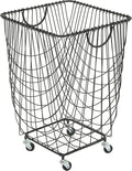 Deco 79 CosmoLiving by Cosmopolitan Metal Square Storage Cart with Wheels and Handles, 16" x 16" x 24", Black