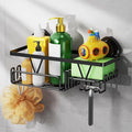 ZUNTO Suction Cup Shower Caddy for Bathroom - No Drill Wall Mount Shower Organizer - Rustproof Heavy Duty Storage Rack with Soap Holder and Hooks, Reusable and Removable