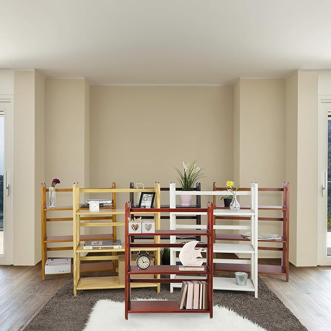 Casual Home 3 Shelf Folding Stackable Bookcase, 27.5" Wide, Espresso