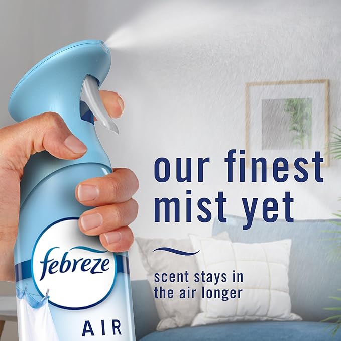 Febreze Air Mist, Air Freshener, Odor Fighting Room Spray, Deodorizer for Home Bathroom Kitchen Office Apartment Classroom, Lilac Sunrise, Summer Peaches, Mango Splash Variety Pack, 8.1oz (Pack of 3)