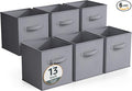 Sorbus Fabric Storage Cubes - 6 Foldable Storage Bins for Organizing Pantry, Cubbies, Toy Box - Clothes Storage & Closet Organizer - 13 Inch Collapsible Cube Baskets for Shelves with Handle