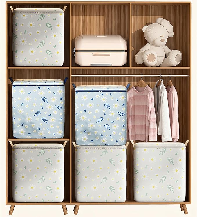Comforter Storage Bag, Extra Large Clothes Storage Organizer for Blankets Bedding Sweaters, Foldable Soft Storage, Zipper Closure, Carry Handles, Closet Under Bed Moving Travel (180L)