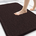 Arotive Bathroom Rugs 34x21, Extra Soft Absorbent Shaggy Chenille Bath Rugs, Machine Washable Rubber Backing Non-Slip Bath Mats for Bathroom Floor Tub and Shower, Home Decor Accessories, Brown