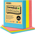 HOMERHYME Swedish Dishcloths, 18 Pack Kitchen Towels Dish Rags, Absorbent Swedish Dish Towels for Kitchen, Non-Scratch Cellulose Cleaning Wipes, Biodegradable Washable Reusable Paper Towels