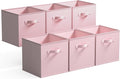 GRANNY SAYS Cube Storage, 13x13 Cube Storage Organizer Bins, Collapsible Storage Bins with Handle, Closet Storage Bins, Baskets for Shelves, Cubby Storage Organizer, Pink, 6-Pack