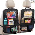 BALEINE Backseat Car Organizer, Back Seat Car Organizers and Storage, Kick Mats Back Seat Protector, Travel Accessories for Most Automotive (2 Pack, Black)