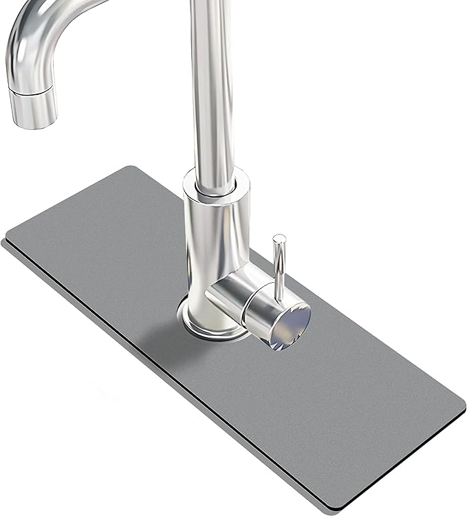 Kitchen Sink Splash Guard Faucet Mat -2 PC Super Absorbent Fast Drying Mat Sink Gadgets-Splash Guard Behind Faucet Drip Catcher for Kitchen(15" X 5.5" )