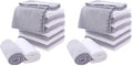 MOONQUEEN Microfiber Facial Cloths Fast Drying Washcloth 24 Pack - Premium Soft Makeup Remover Cloths - Highly Absorbent