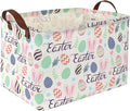 Rectangular Easter baskets , Kids Easter Basket Organizer.Cute Storage Basket with Handles.Boys and Girls,Easter Bunny Eggs Decor,Books,Easter Gifts . (Easter bunny eggs)