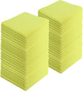 Microfiber Cleaning Cloths,120 Pack, 16"x16", All-Purpose, Softer, Highly Absorbent, Lint-Free, Reusable, Washable Pro Towels, Yellow, for House, Kitchen, Bathroom, Car, Office