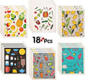 18 Pcs Swedish Kitchen Dish Towels - Absorbent Dish Cloths, Quick Drying, Washable Cleaning Wipes, No Odor Hand Towel (Fruits)