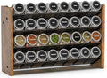 NESAPTO Spice Rack Organizer for Cabinet, Wooden 4 Tier Vertical Seasoning Organizers for Kitchen Pantry, Countertop/Wall Mount, Holds 32 Spice Jars (No Jars Included), 15.7" W × 9.4" H