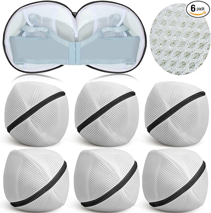 Shappy 6 Pieces Bra Washing Bag for Laundry Mesh Wash Lingerie Underwear Brassiere Washing Bags with Zipper for Women Laundry Storage(7.87 Inch,Black)
