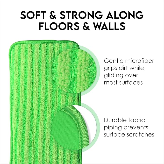 Heavy Duty Microfiber Mop Refill Pads - Extra Thick, Premium Quality Mop Pad Replacements Refills for Wet and Dry Mopping Up Dirt, Dust, Dog Hair and Cat Hair