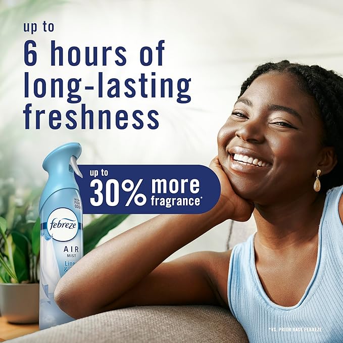 Febreze Air Mist, Air Freshener, Odor Fighting Room Spray, Deodorizer for Home Bathroom Kitchen Office Apartment Classroom, Lilac Sunrise, Summer Peaches, Mango Splash Variety Pack, 8.1oz (Pack of 3)