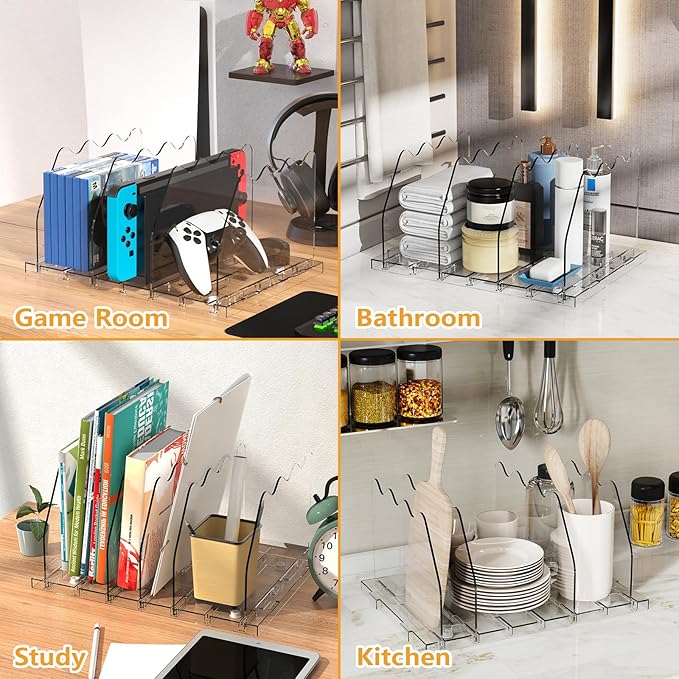 Ronlap Purse Storage Organizer for Closet, Clear Closet Bag Storage Dividers Rack Shelf Purse Dividers for Closet Organization Handbag Separators Closet Purse Organizers and Storage, 2 Pack, Clear